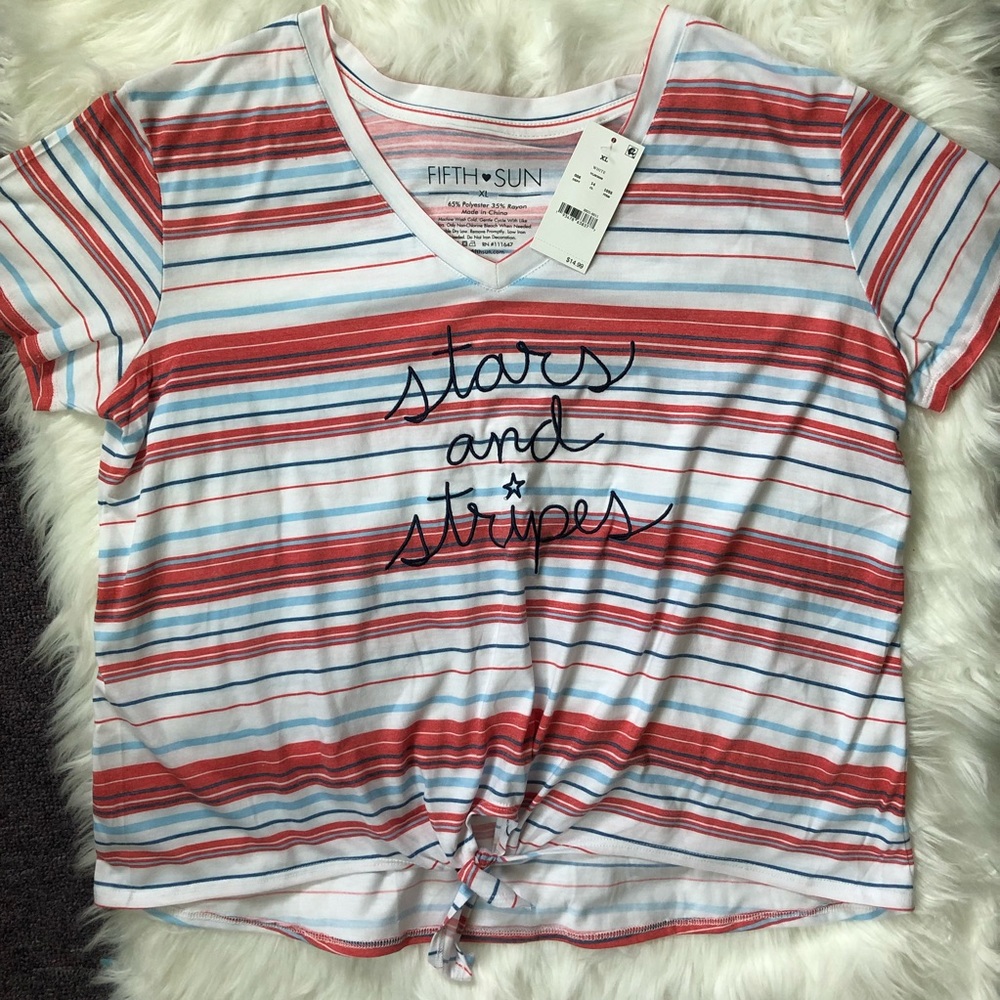 Stars and stripes American flag Fourth of July top